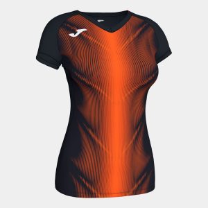 Koszulka damska JOMA Olimpia czarno-pomarańczowa  900933.120
