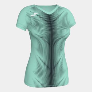 Koszulka damska JOMA Olimpia turkusowo-czarna 900933.401