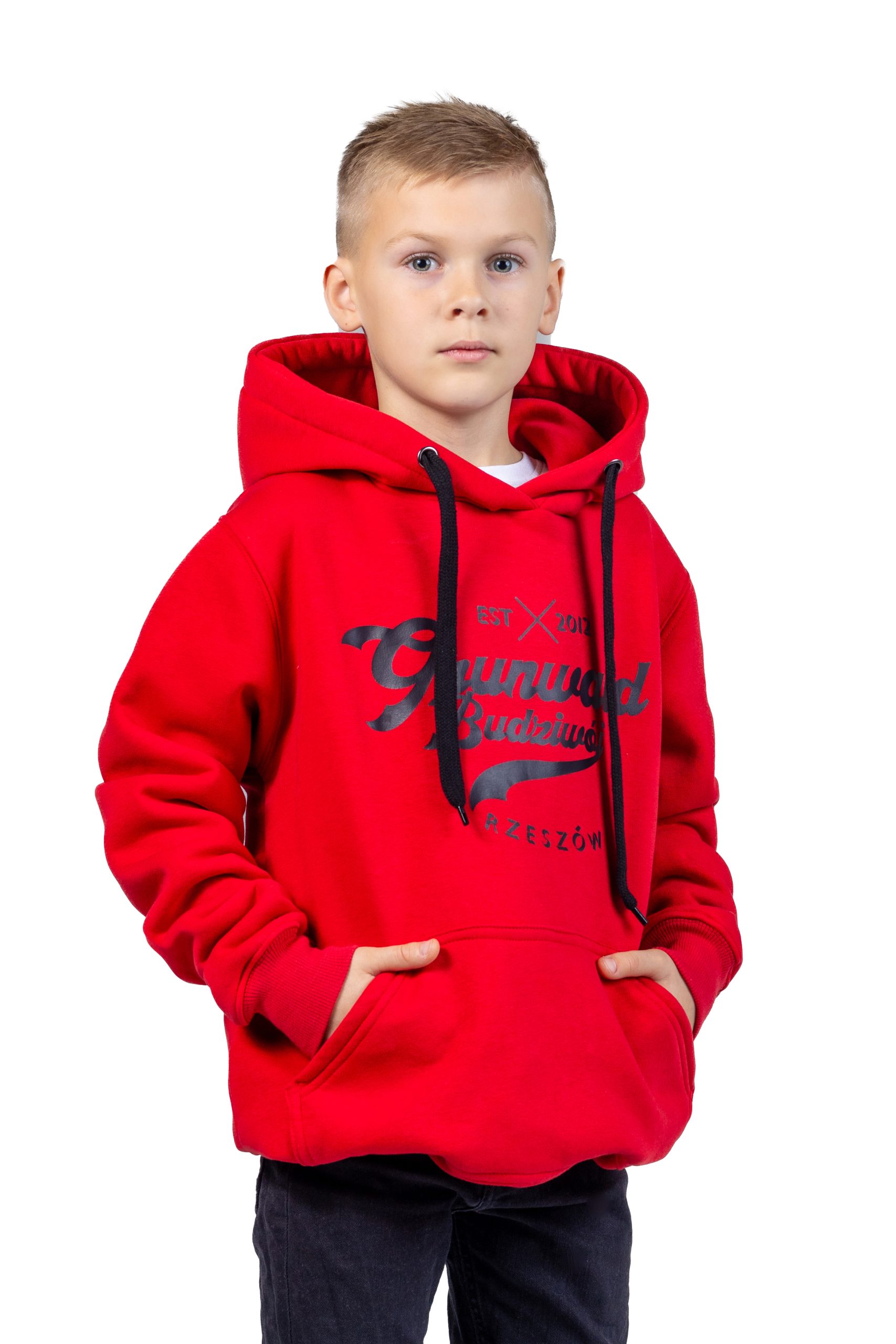 Bluza dzięcięca PREMIUM z kapturem czerwona SPG PRO
