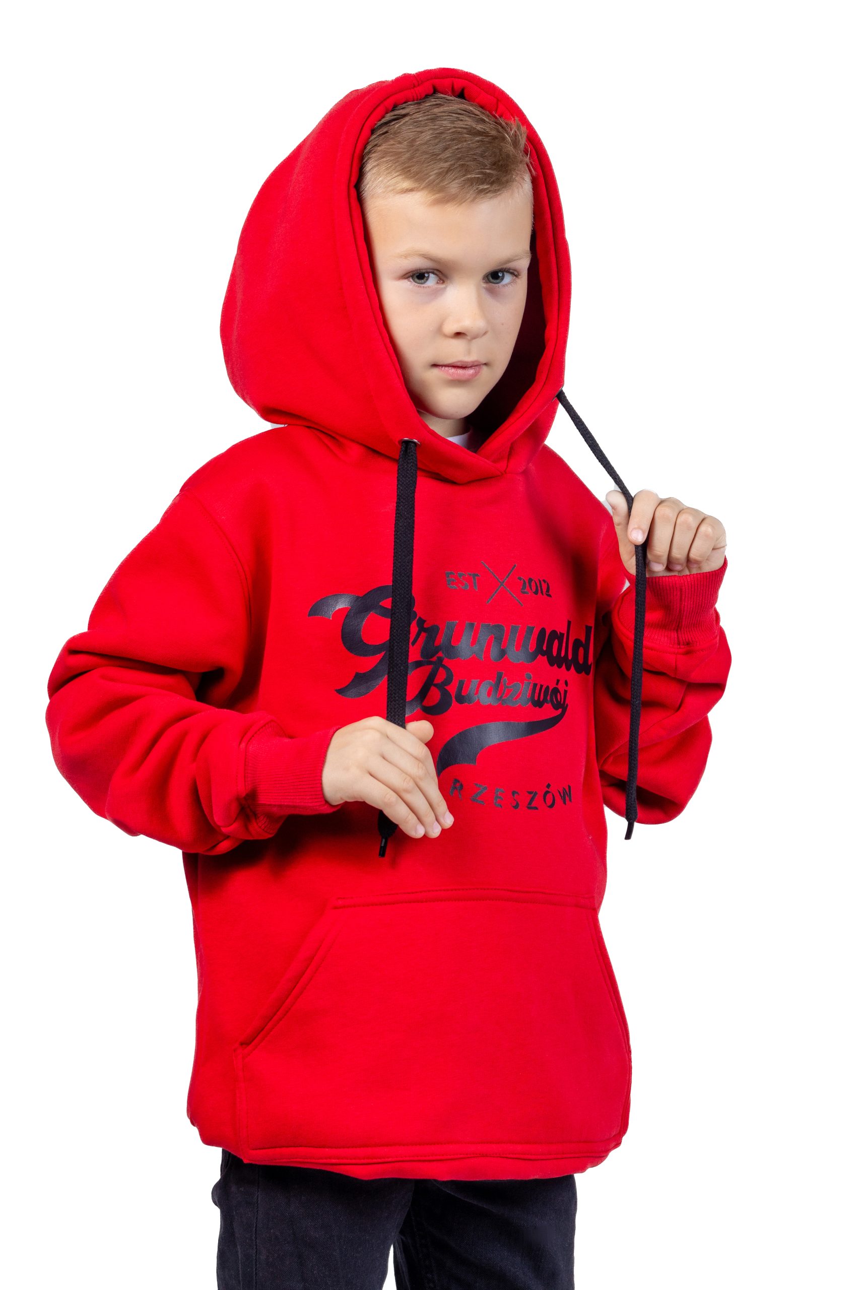 Bluza dzięcięca PREMIUM z kapturem czerwona SPG PRO - obrazek 3