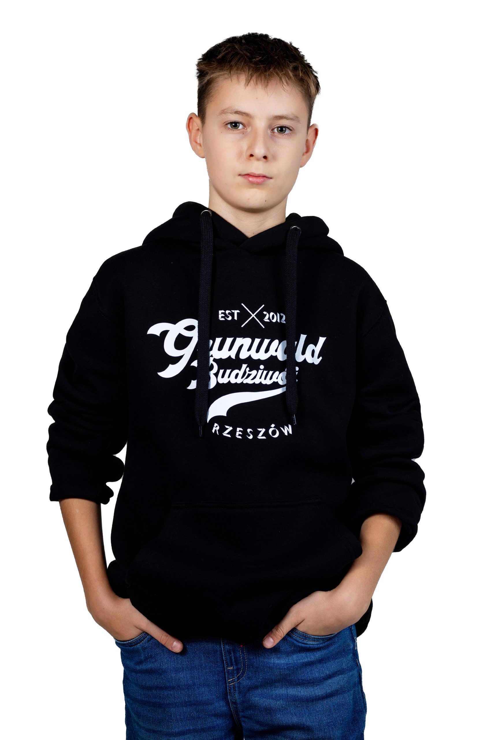 Bluza dziecięca PREMIUM z kapturem czarna SPG PRO - obrazek 2