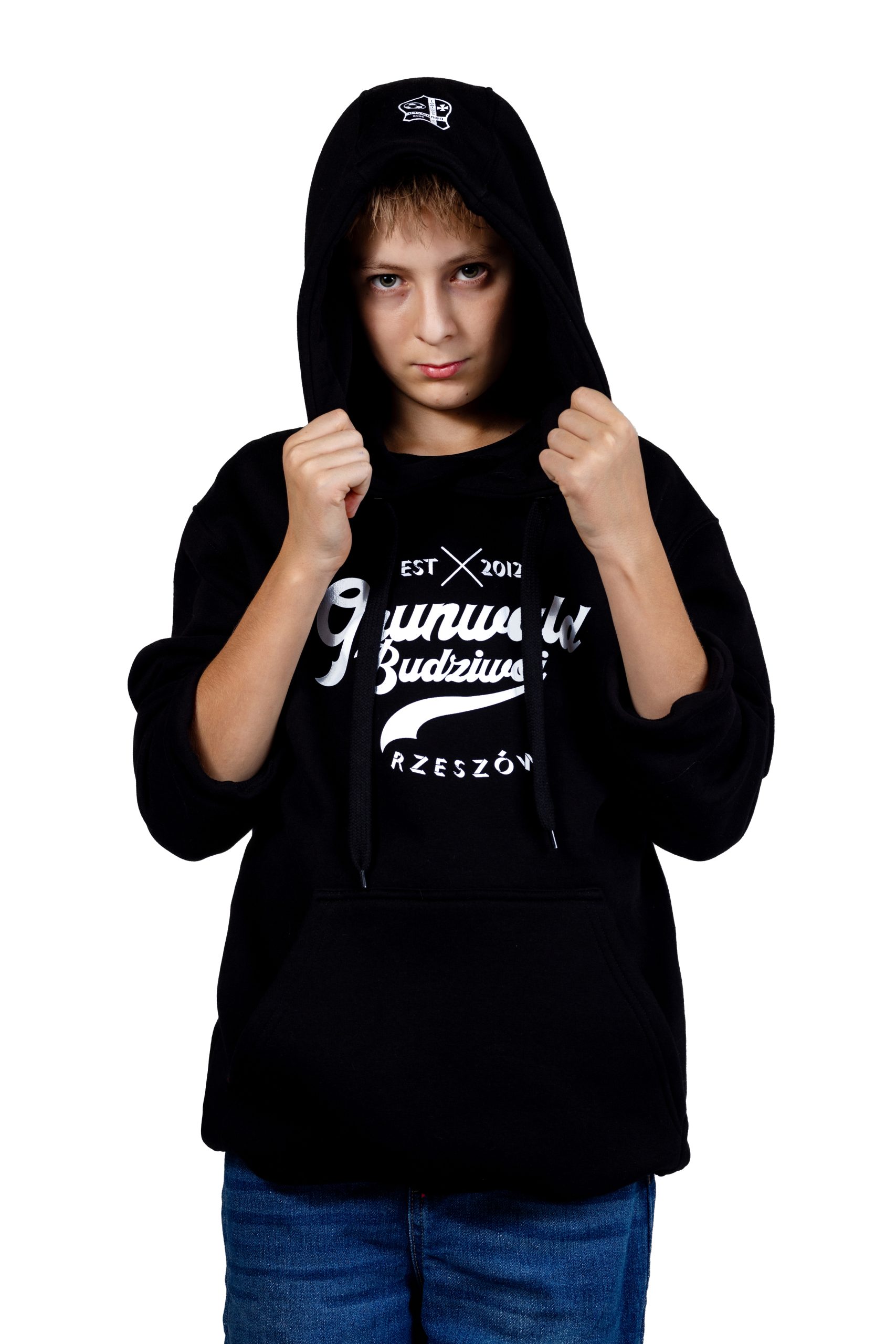 Bluza dziecięca PREMIUM z kapturem czarna SPG PRO - obrazek 3