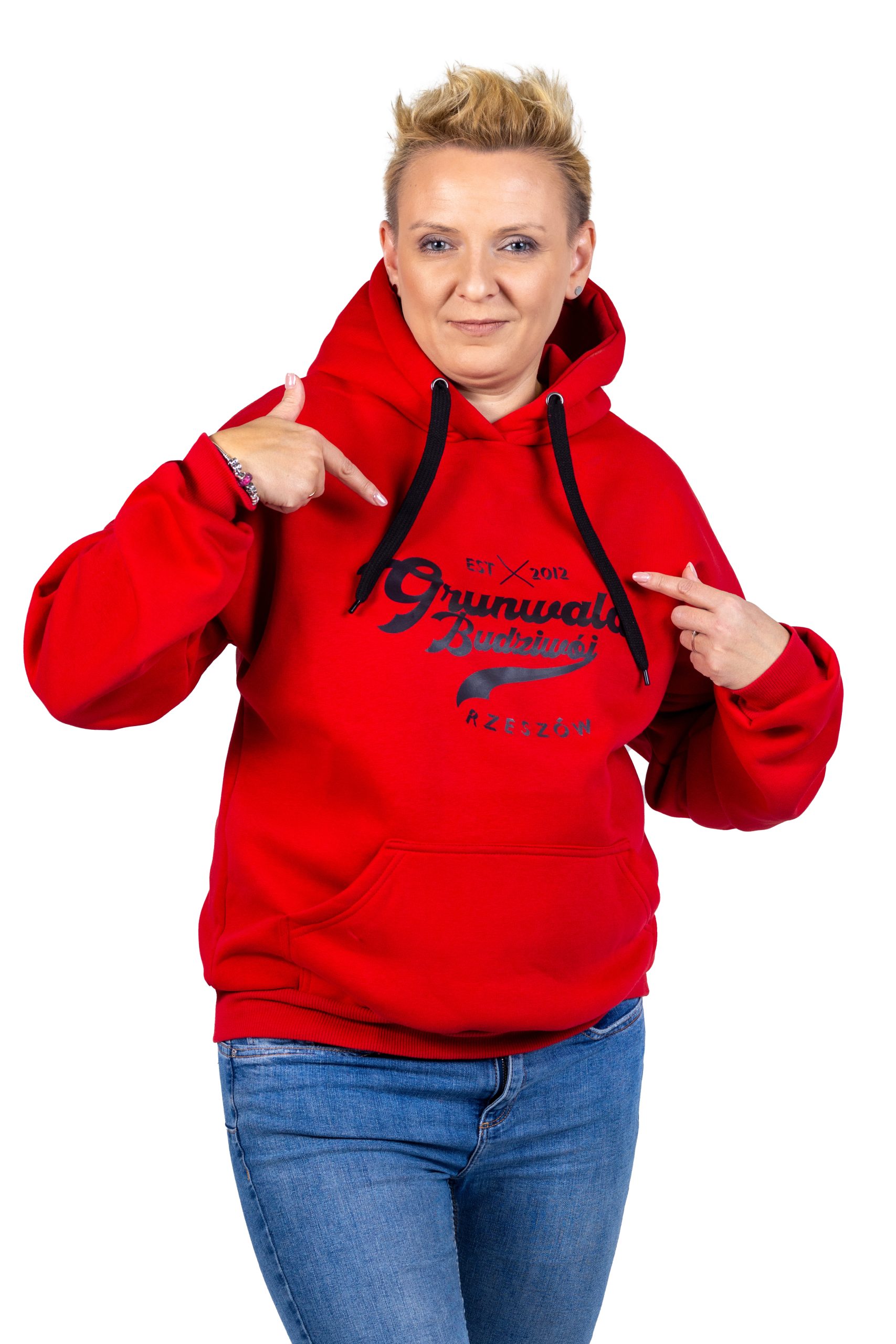 Bluza dzięcięca PREMIUM z kapturem czerwona SPG PRO - obrazek 5