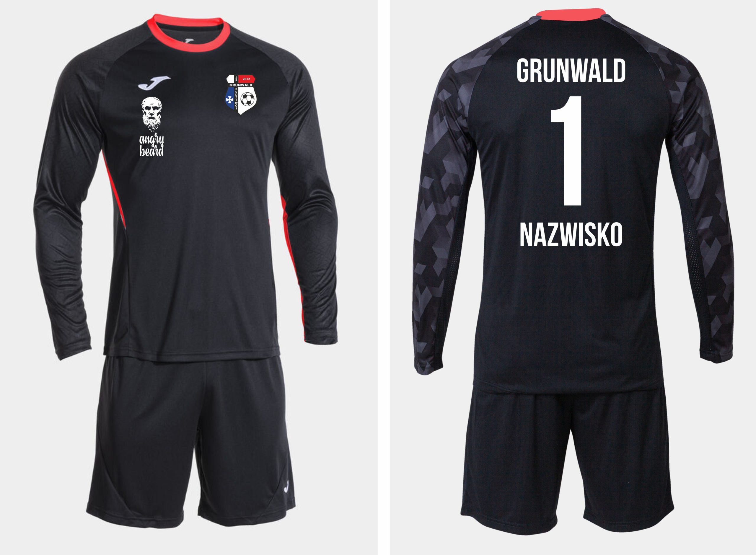Strój bramkarski czarny z nadrukiem Joma Zamora 104407.119 SPG