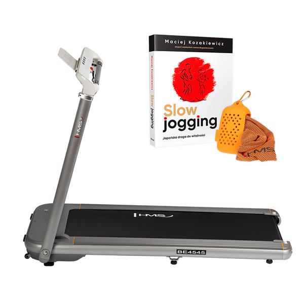 BE4545 BIEŻNIA EL. + KSIĄŻKA SLOW JOGGING + RC1206 ORANGE RĘCZNIK HMS