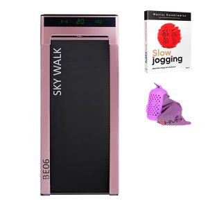 BE06 PINK BIEŻNIA + KSIĄŻKA SLOW JOGGING + RC1206 PURPLE RĘCZNIK HMS