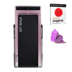BE08 PINK BIEŻNIA + KSIĄŻKA SLOW JOGGING + RC1206 PURPLE RĘCZNIK HMS