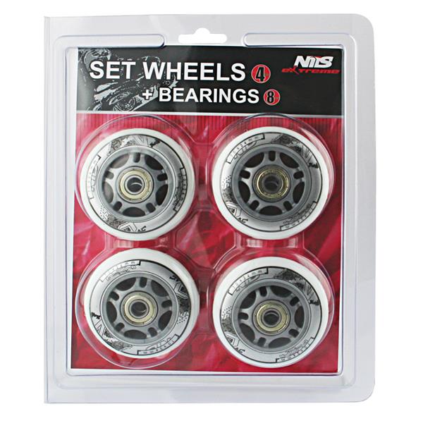 PU 76x24 82A BIAŁE (4 szt.) + ABEC-7 (8 szt.) ZESTAW NILS EXTREME