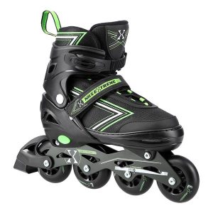 NH11912 A 2w1 BLACK/GREEN ROZM. M(35-38) ŁYŻWOROLKI Z WYM. PŁ. HOKEJOWĄ NILS EXTREME