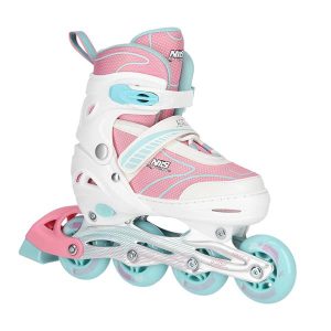 NH11812 A 2w1 WHITE/PINK ROZM. L(39-42) ŁYŻWOROLKI Z WYM. PŁ. HOKEJOWĄ NILS EXTREME
