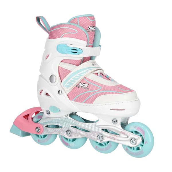 NH11812 A 2w1 WHITE/PINK ROZM. M(35-38) ŁYŻWOROLKI Z WYM. PŁ. HOKEJOWĄ NILS EXTREME