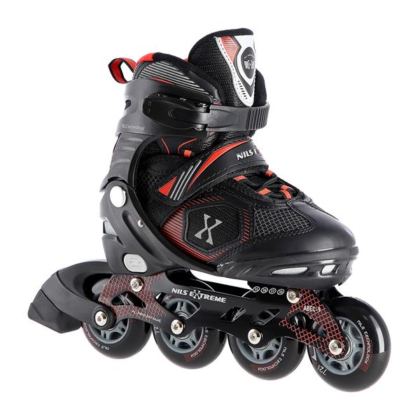 NA9080 CZARNO/CZERWONE ROZM S (31-34) ŁYŻWOROLKI NILS EXTREME