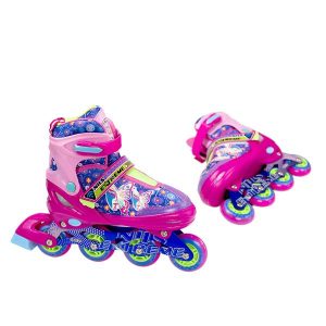 NJ4605 A PURPUROWO-RÓŻOWY ROZM. M (34-37) ŁYŻWOROLKI NILS EXTREME