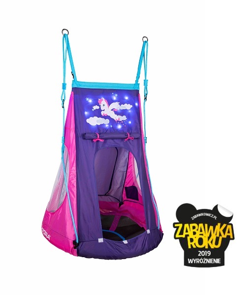 Huśtawka gniazdo z namiotem Hudora Pony LED 90 (72149)